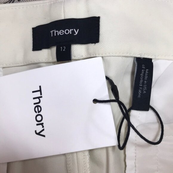 THEORY Basic Tailored Shorts In Ivory - Picture 4 of 7